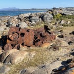 Southern view from Bingi, with Tuross and Gulaga (Mount Dromedary) in the background.